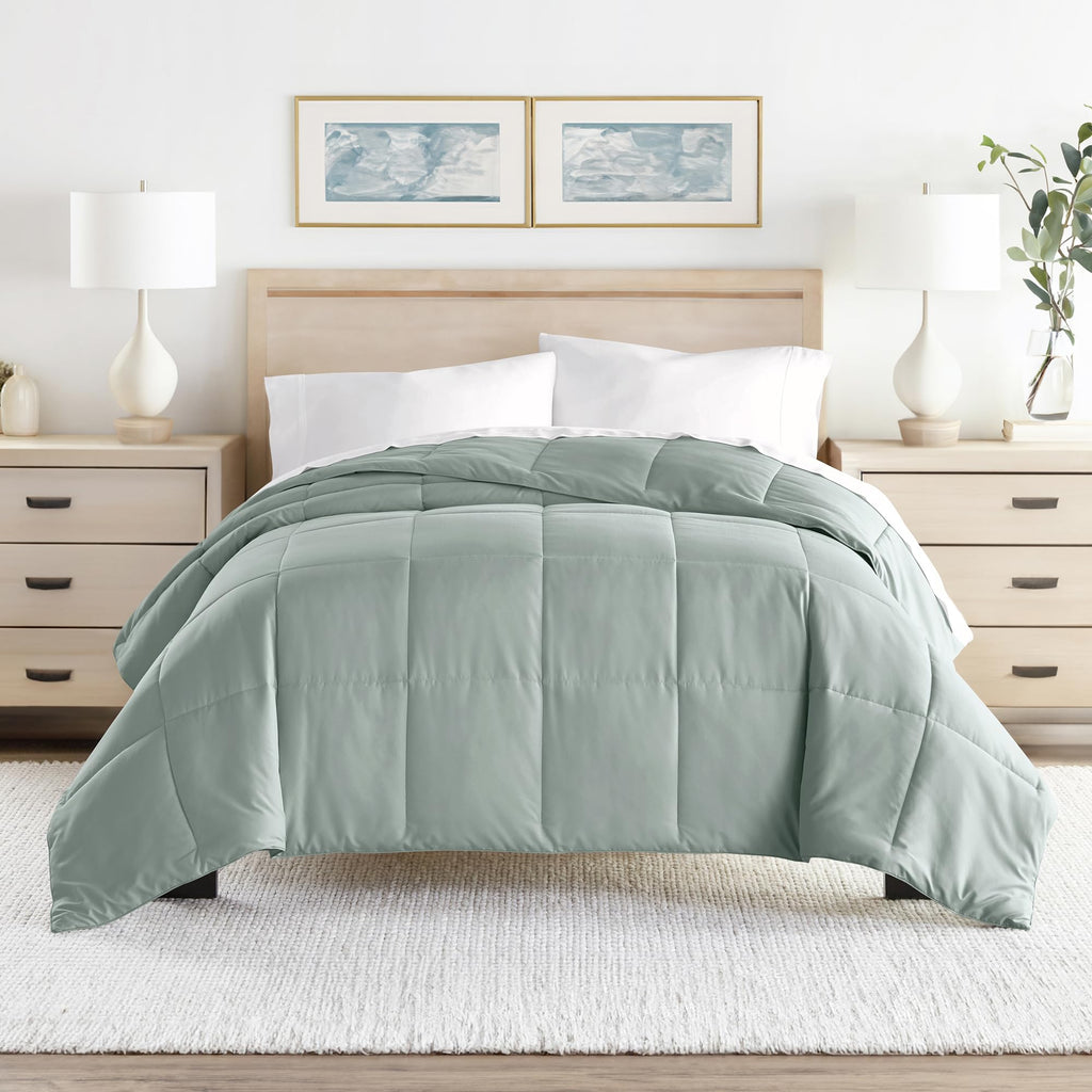 Queen Comforter (1 Piece - Eucalyptus) - Bring Luxury Home with Our Soft and Lightweight Down Alternative Comforters