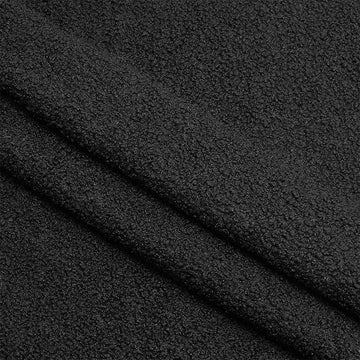 1 Yards Teddy Bears Fabric with Little Curls 63inches Wide Black Short Teddy Plush Fabric for Sewing Polyester Teddy