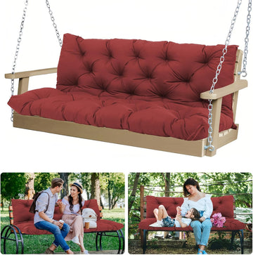 5" Thick Outdoor Porch Swing Cushions 60" Waterproof 2 Seater | PP Cotton & Memory Foam Fill, Fade Resistant, with