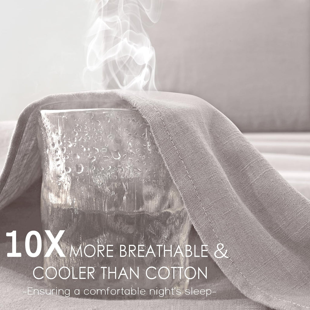 100% French Linen Sheets Queen Size Bed Sheets for Hot Sleepers