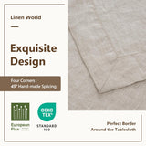 Linen World Linen Tablecloth,100% French Linen Natural Tablecloth 90" x 60" Inch,Washable Rectangula