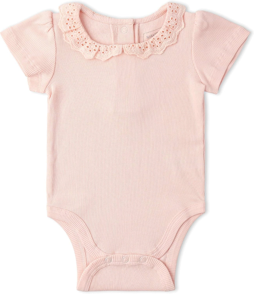 Certified Organic Cotton Spring Summer Top & Bottom Set for Baby & Kids- Blush, 12-18 Months