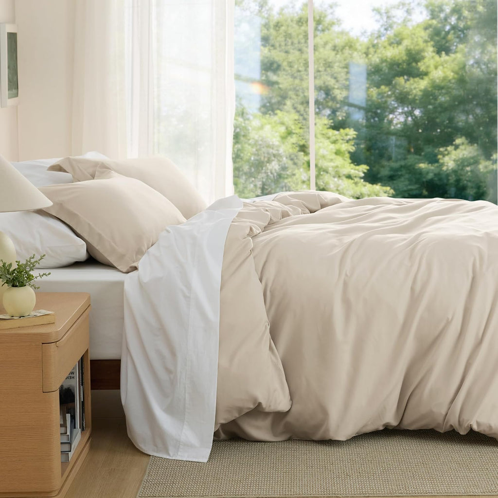 Duvet Cover Queen - Soft Double Brushed Bedding Set for Kids & Adults, Zipper Closure, 3 Pieces, Includes 1 Duvet