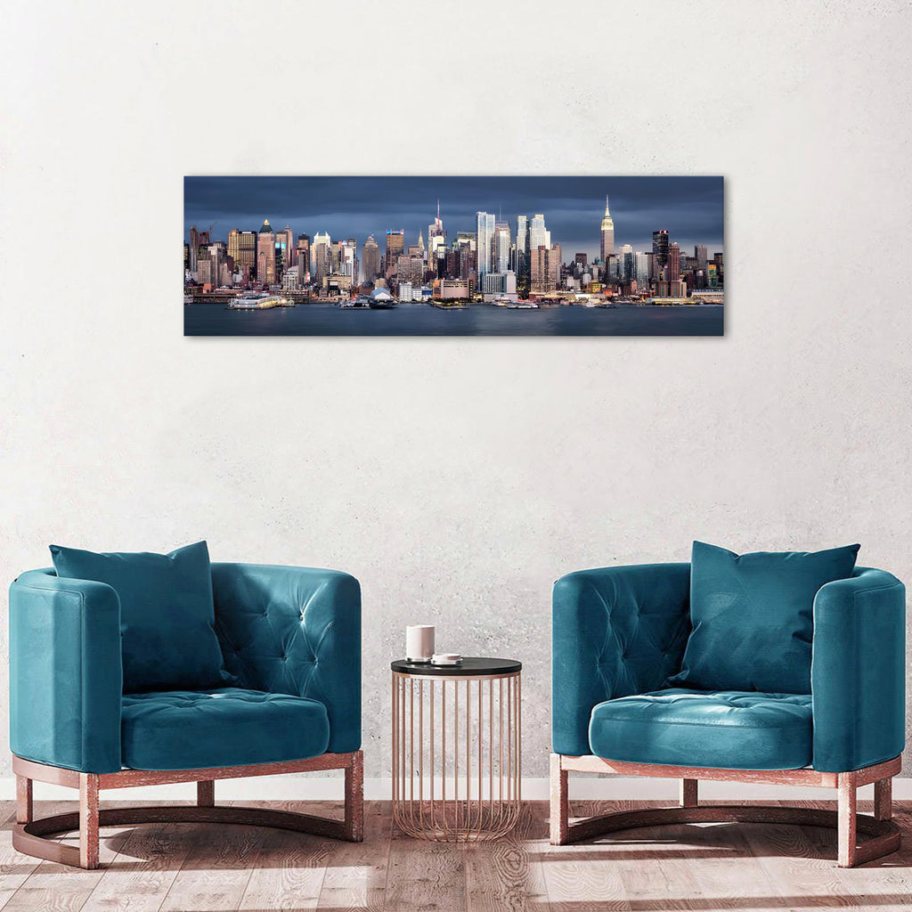 York City Wall NYC Skyline Wall Decor Manhattan Cityscape Canvas Poster Modern Night View City Scenic Skyscraper