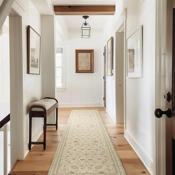 Hallyway Area Runner Rugs 2x10, Boho Floral Faux Wool Indoor Outdoor Rugs, Washable Rugs for Bedroom