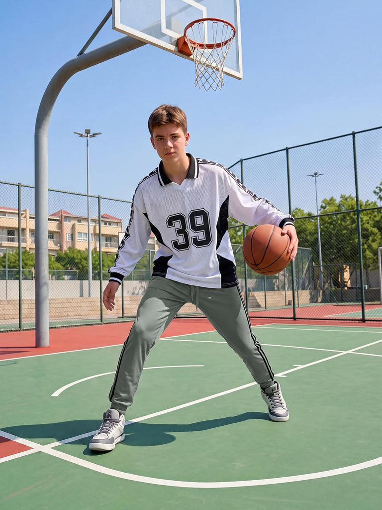 4 Pack Boys Mesh Athletic Pants Kids Lightweight Sweatpants Jogger