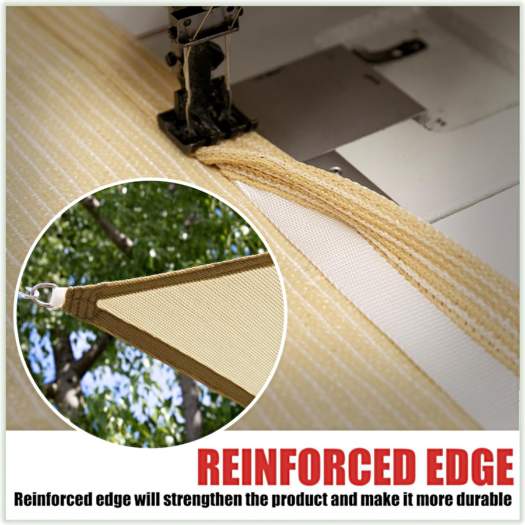 12' x 20' Brown Sun Shade Sail Rectangle Canopy Fabric Cloth Screen, Water Permeable & UV Block UPF50, Heavy Duty