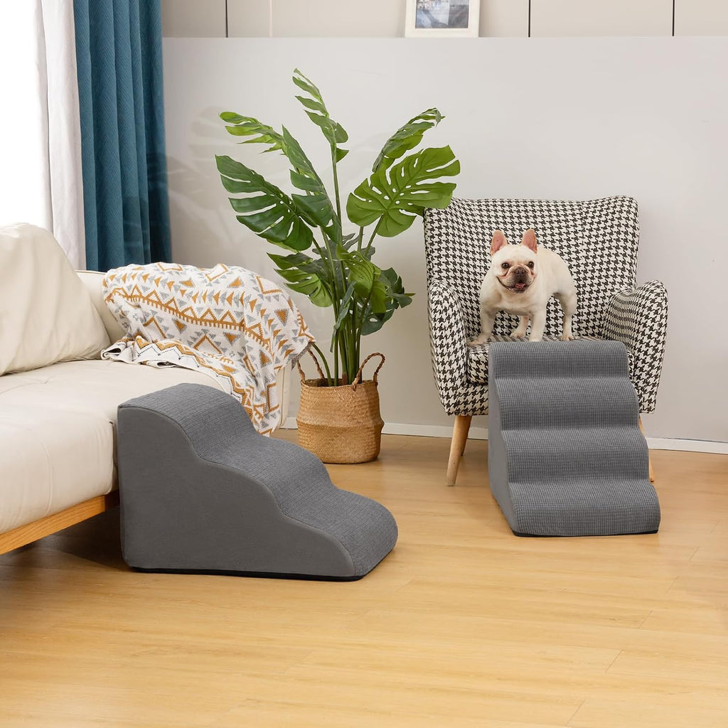 Dog Steps for Bed or Couch, 4-Step Pet Stairs Ramp for Small Dogs
