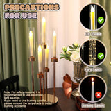 4 Set Gold Candelabra Centerpieces for Tables, 26.8 Inch 5 Arm Candle Holders with LED Candles and Acrylic Cylinders