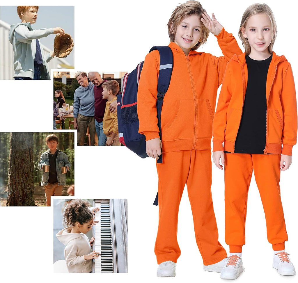 Fleece Kids Zip Up Hoodie Boys Girls Full Zip Hooded Sweatshirt