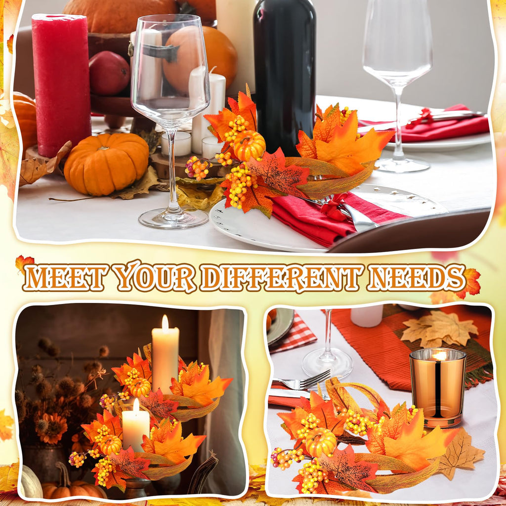 6 Set Fall Candle Holders Glass Votive, Pumpkin, Orange