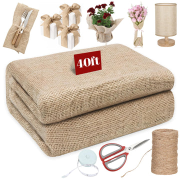 40" x 40 feet Burlap Fabric Roll, Burlap Tree Wrap, Weed Barrier Fabric