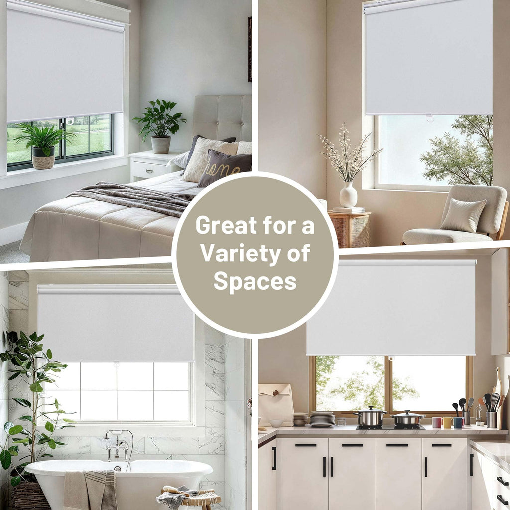 Blackout Cordless Roller Shades Blinds, White