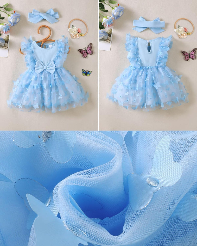 Baby Girl Flower Dress Summer, Tutu Tulle Boho Princess Wedding Birthday Party Dresses for Infant Girls