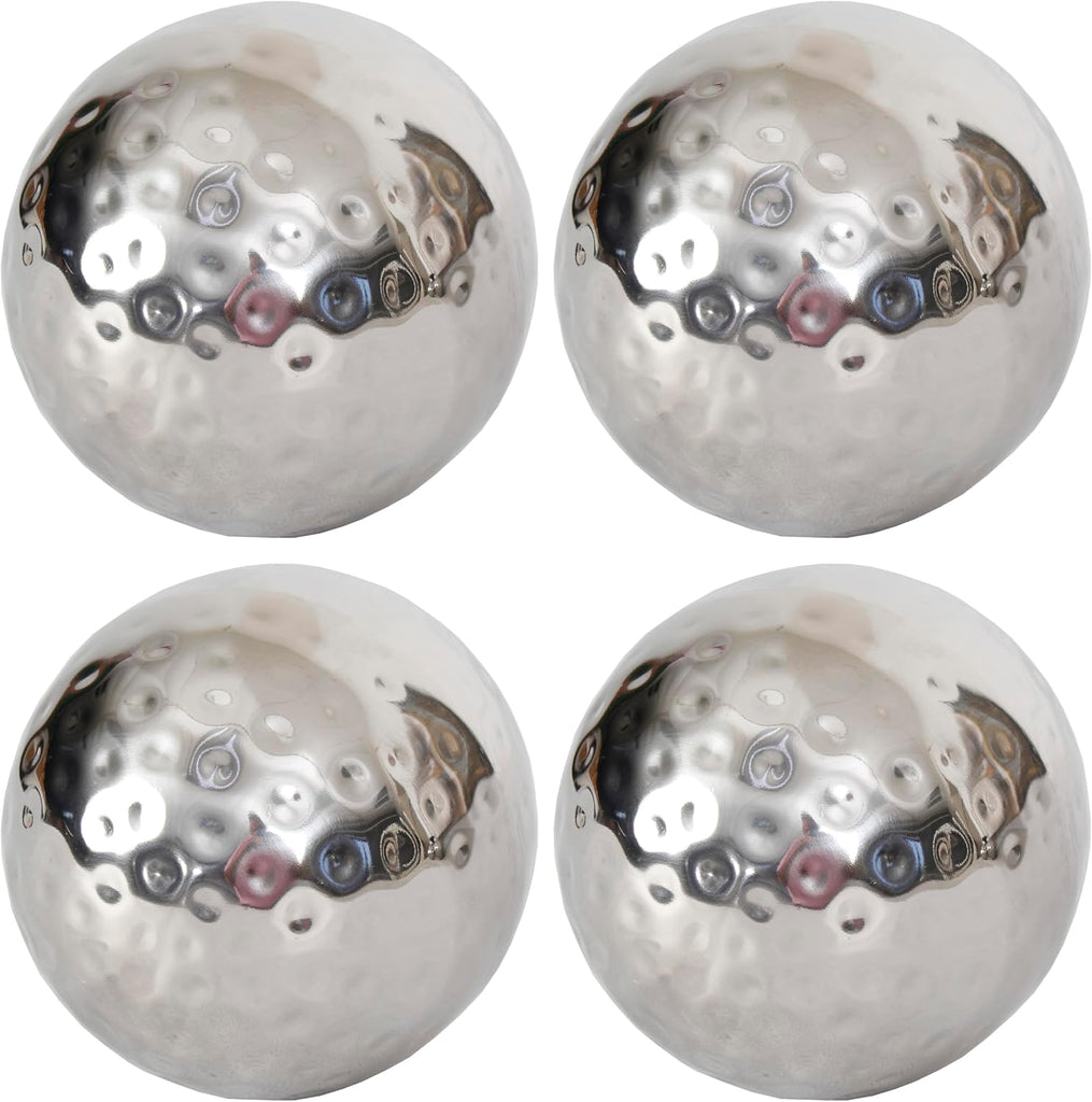4" Antique Brass Decorative Balls for Bowls and Vases - Set of 4