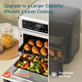11-in-1 Air Fryer Oven, 13Qt Small Footprint Airfryer combo with Rotisserie, Toast, Bake, Roast, Reheat Functions and
