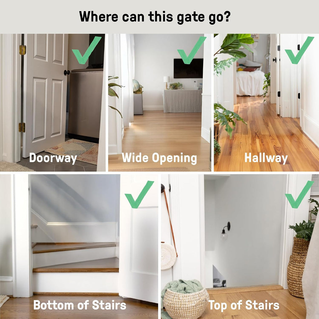 Decorative Extra Tall Baby Gate & Dog Gate, 28.5"-48" Wide, 36" Tall, Hardware or Pressure Mounted, Install on Top or