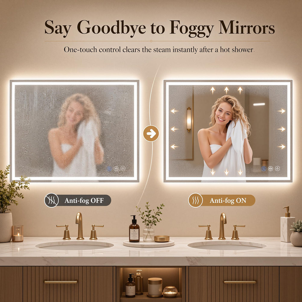 40"x 30" LED Bathroom Mirror with Lights