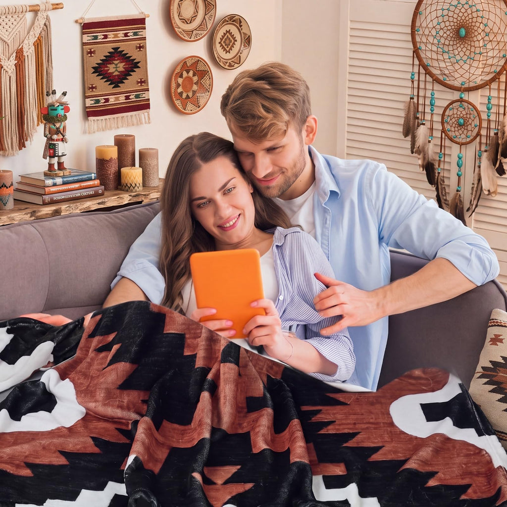 4 Pcs Western Aztec Throw Blankets Bulk, Boho Southwestern Decor