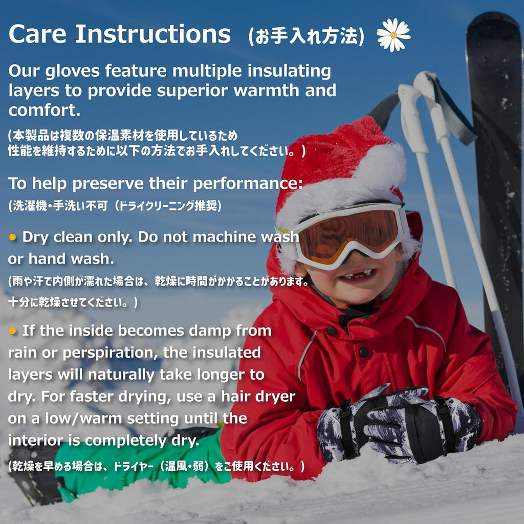 Kids Ski Gloves Winter Warm Snow Glove for Boys Girls Cycling Snowboarding Skating