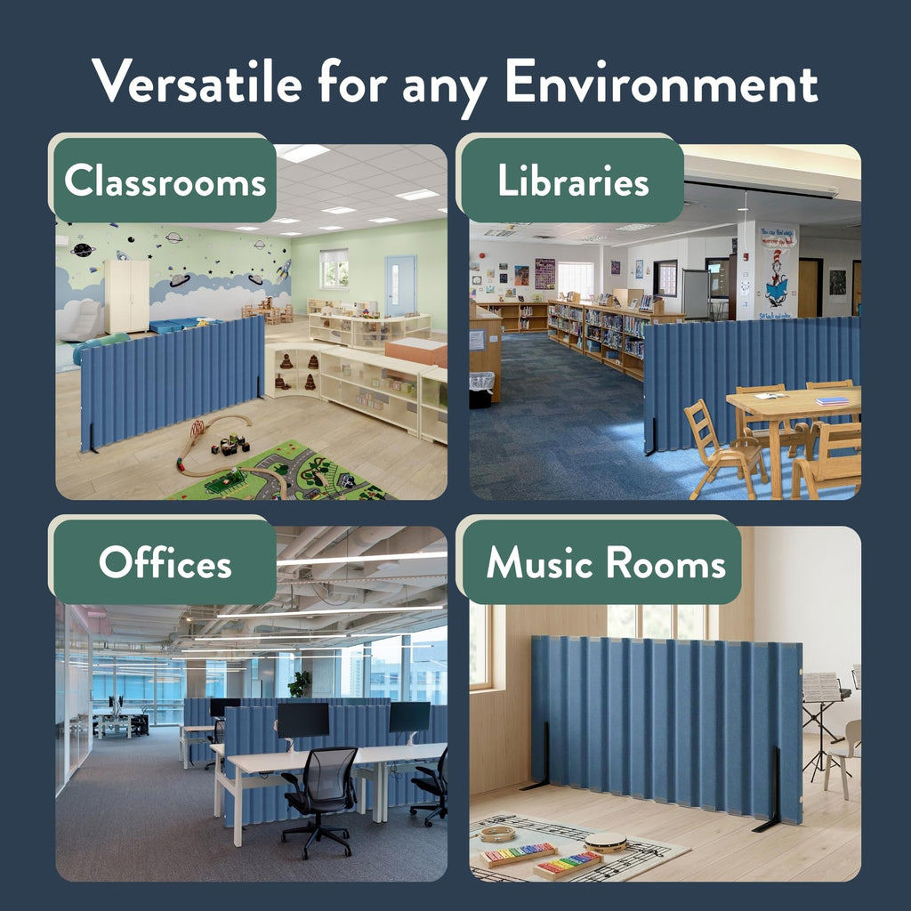 Room Divider, Acoustic Room Divider Panel, Blue, 30" X 6'