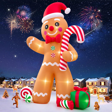 20FT Gingerbread Man Inflatable Giant Christmas Outdoor Decoration