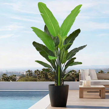 Bird of Paradise Tree 6FT - Tall Faux Plants Indoor with Realistic Trunks & Lifelike Leaves Living Room Office Indoor