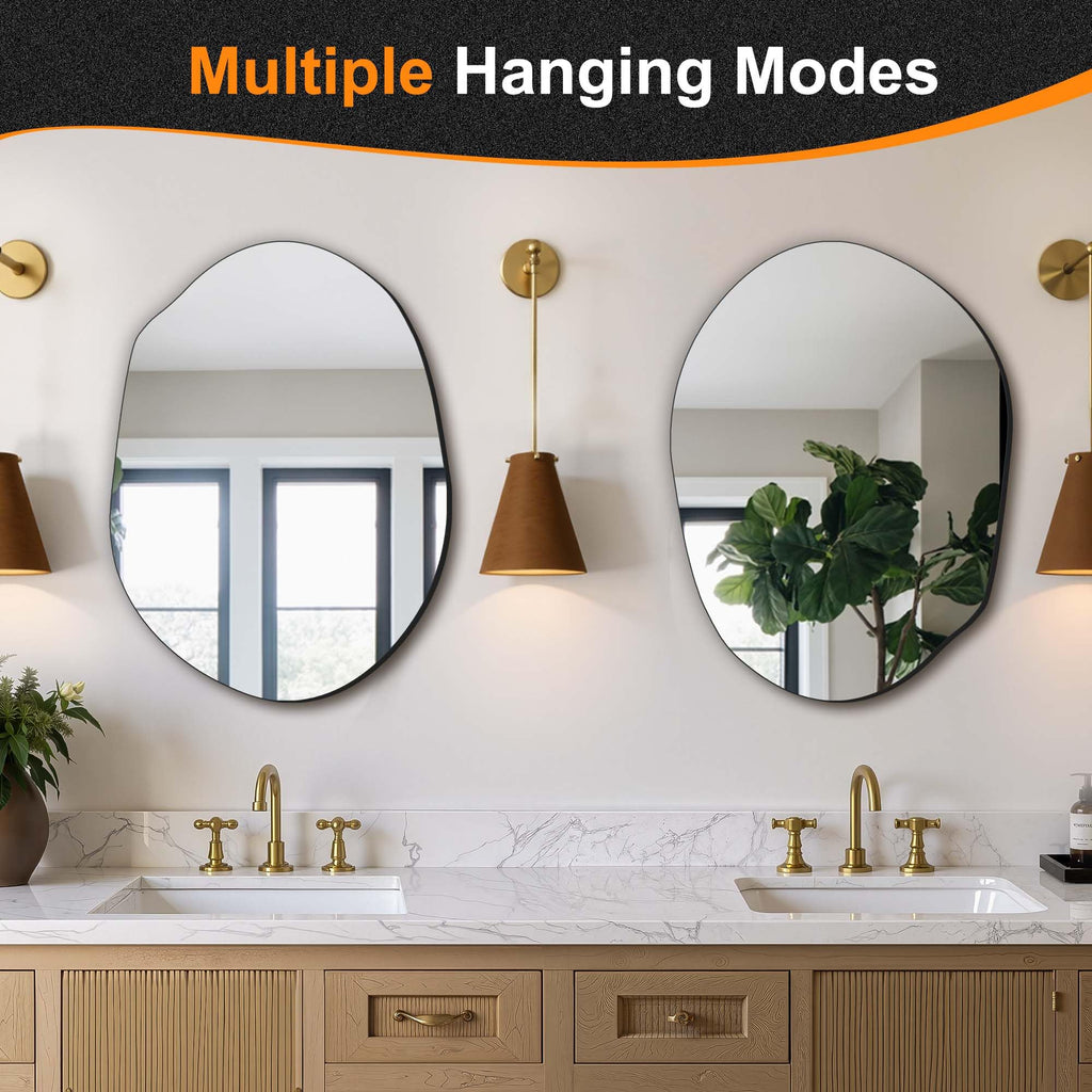 Irregular Wall Mirror, 24"x18"