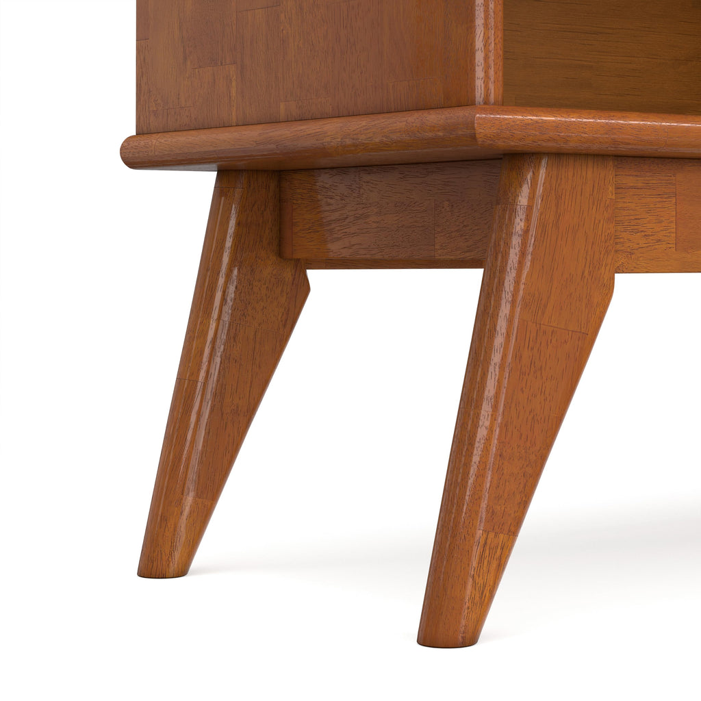 Draper 30" Tall Solid Wood 6-Shelf Bookcase in Teak Brown