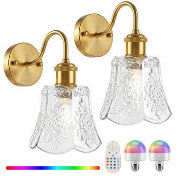 Rechargeable Wall Sconces Set of 2 Battery Operated Wall Sconce with Remote Control Dimmable Cordless Wall Lamp with