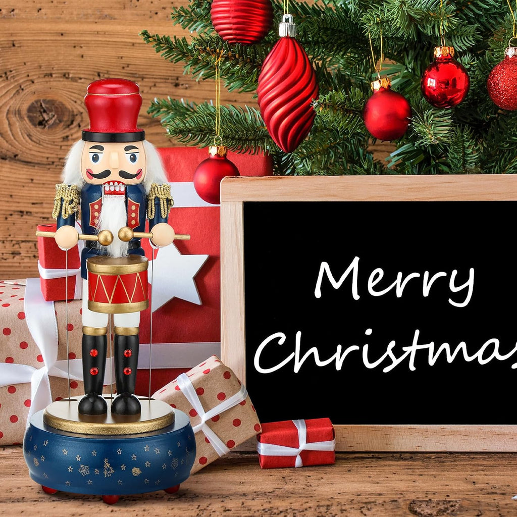 Nutcracker Music Box Wooden Nutcracker Soldier Toy, Retro Style