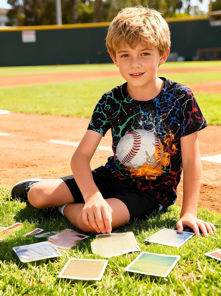 Boys T-Shirts Kids Neon 3D Graphic Tees