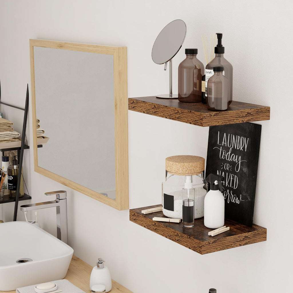 Floating Shelves for Wall, 16 in Rustic Wooden Wall Shelves