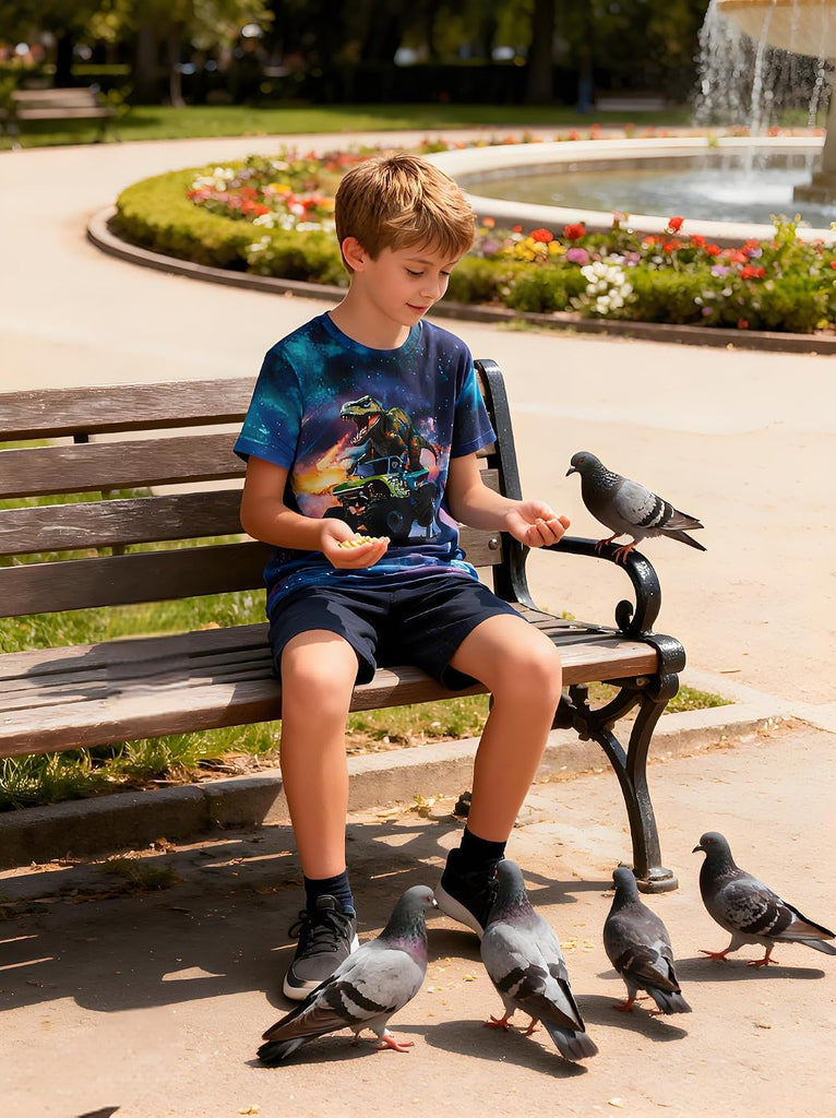 Boys T-Shirts Kids Neon 3D Graphic Tees
