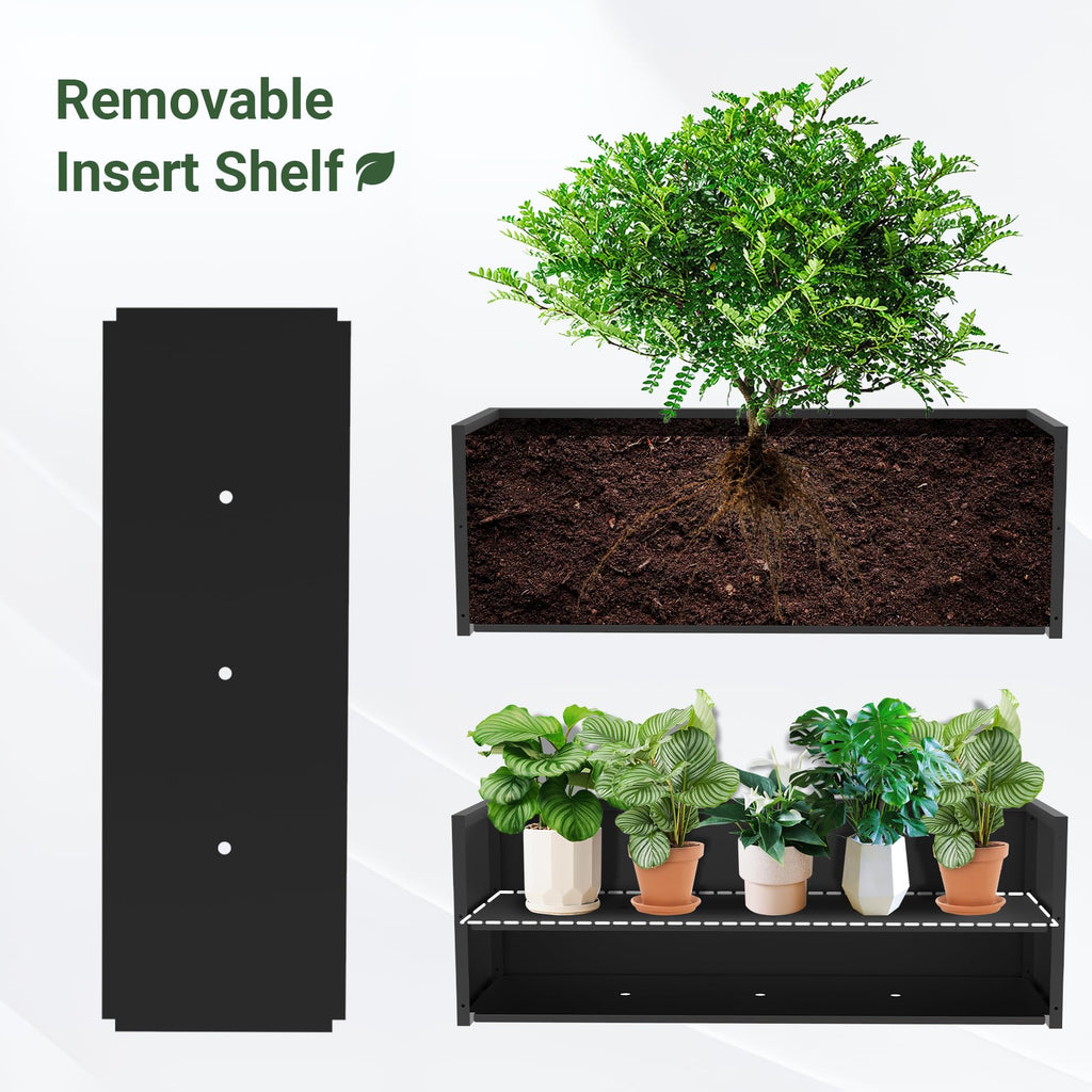 Metal Planter Box 46" x 16" x 16", Tall Rectangle Planter Box