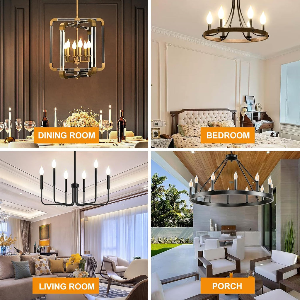 E12 Candelabra Bulb 40 Watt, B11 Candle Led Light Bulbs, 2700k, 6-Pack