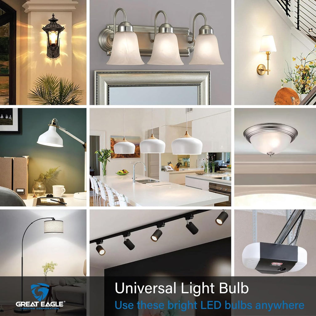 A19 LED Light Bulbs - 100W Equivalent (15W), Daylight 5000K, 1500 Lumens, Non-Dimmable, UL-Listed, Energy-Saving 4-Pack