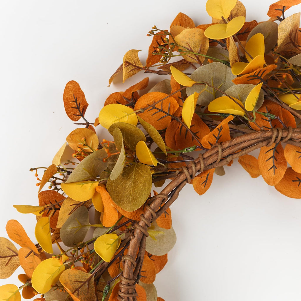 Eucalyptus Wreaths for Front Door Handmade Green Leaves Wreath for Summer, Spring and All Seasons, Greenery Floral