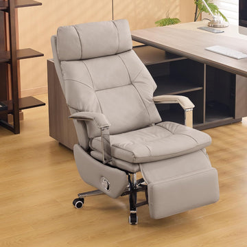 Big and Tall Executive Office Chairs with Footrest, Ergonomic 360° Swivel Desk Chair High Back Recliner, Manual 150°