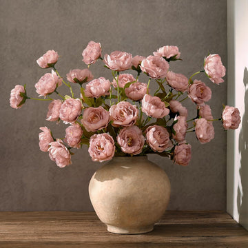 31" Peonies Artificial Flowers, Real Look Large Faux Silk Flowers with 36 Blooms for DIY Wedding Centerpieces - Set of 6