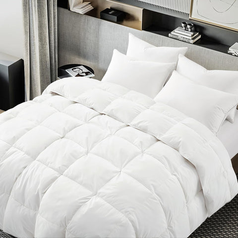 Goose Feather Down Comforter Queen, White 100% Cotton Duvet Insert