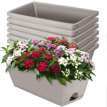 7 Pack Window Box Planter, Plastic Vegetable Flower Planters Boxes