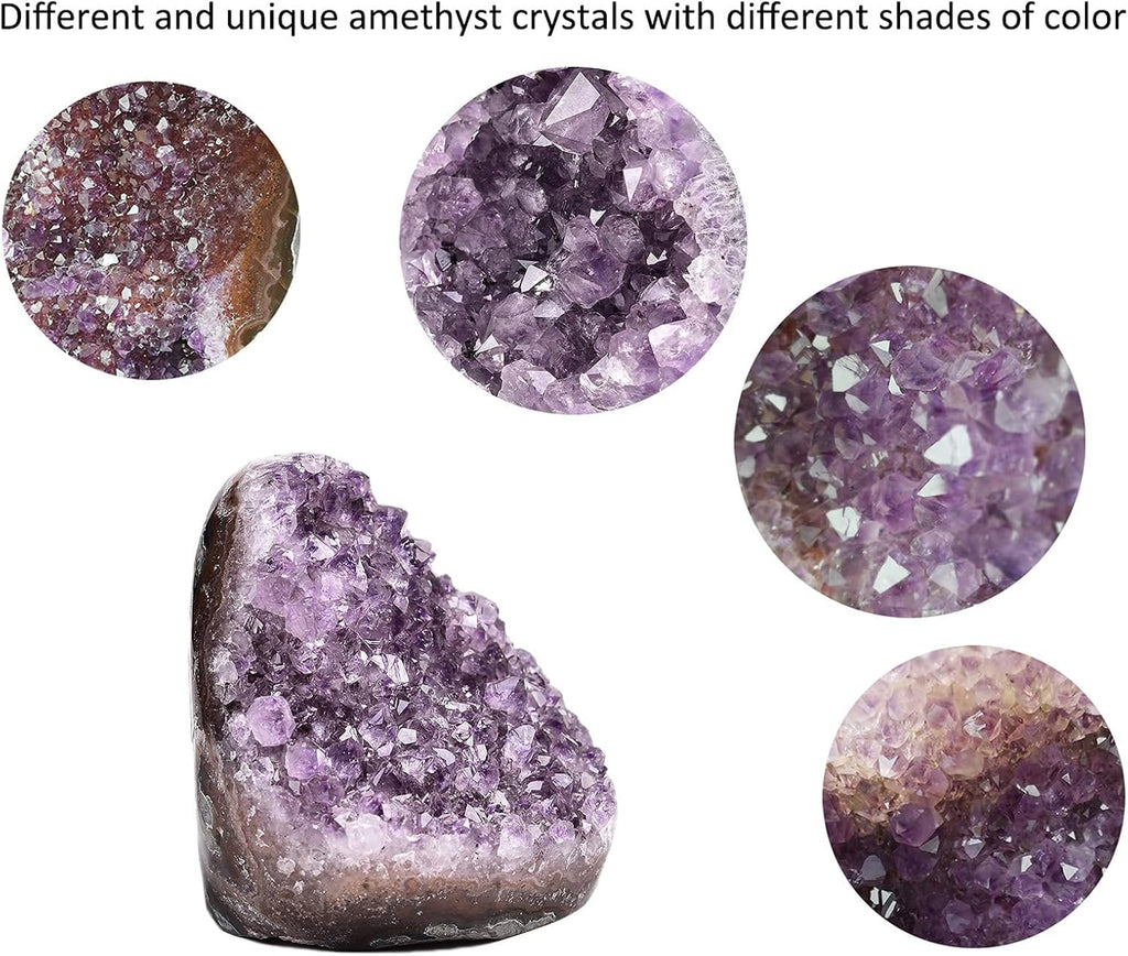 1 Pair Natural Agate Book Ends Small 2-3 LBS & Amethyst Cluster 0.5-1 LBS Irregular Polished 1P