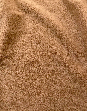 Solid Golden Brown Sherpa Fleece Fabric By the Yard