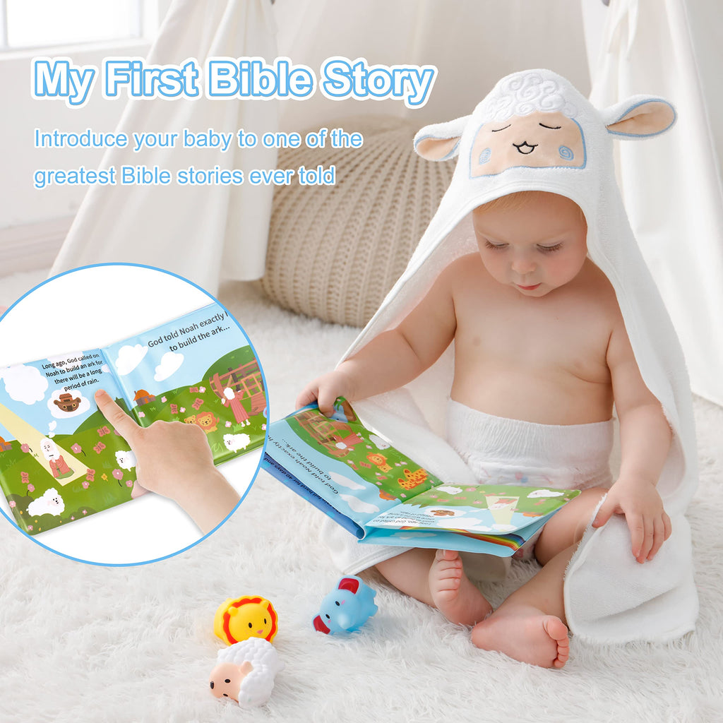 My First Noahs Ark 7 pcs Baptism Gift Set, Dedication, Christening and Baptism Gifts for Boys and Newborn Baby