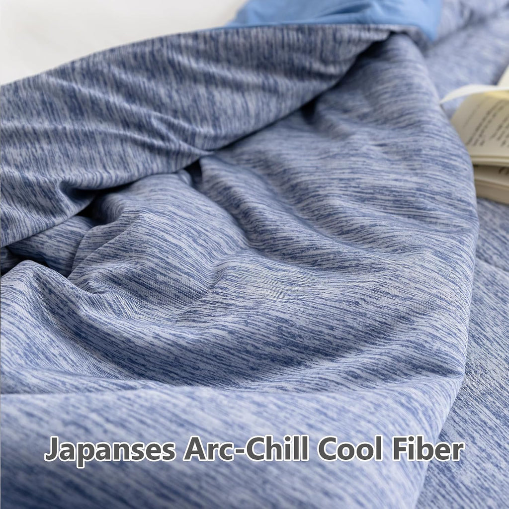 Cooling Comforter King Size, Reversible Cooling Blanket for All Season, Breathable Summer Quilt, Lightweight Soft