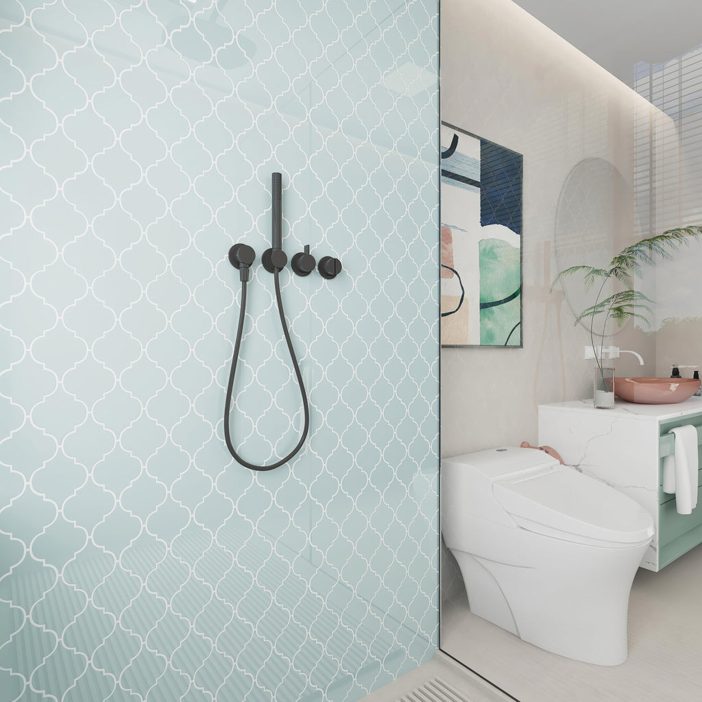 Glass Arabesque Tile (11 Sheets (Case), Baby Blue)