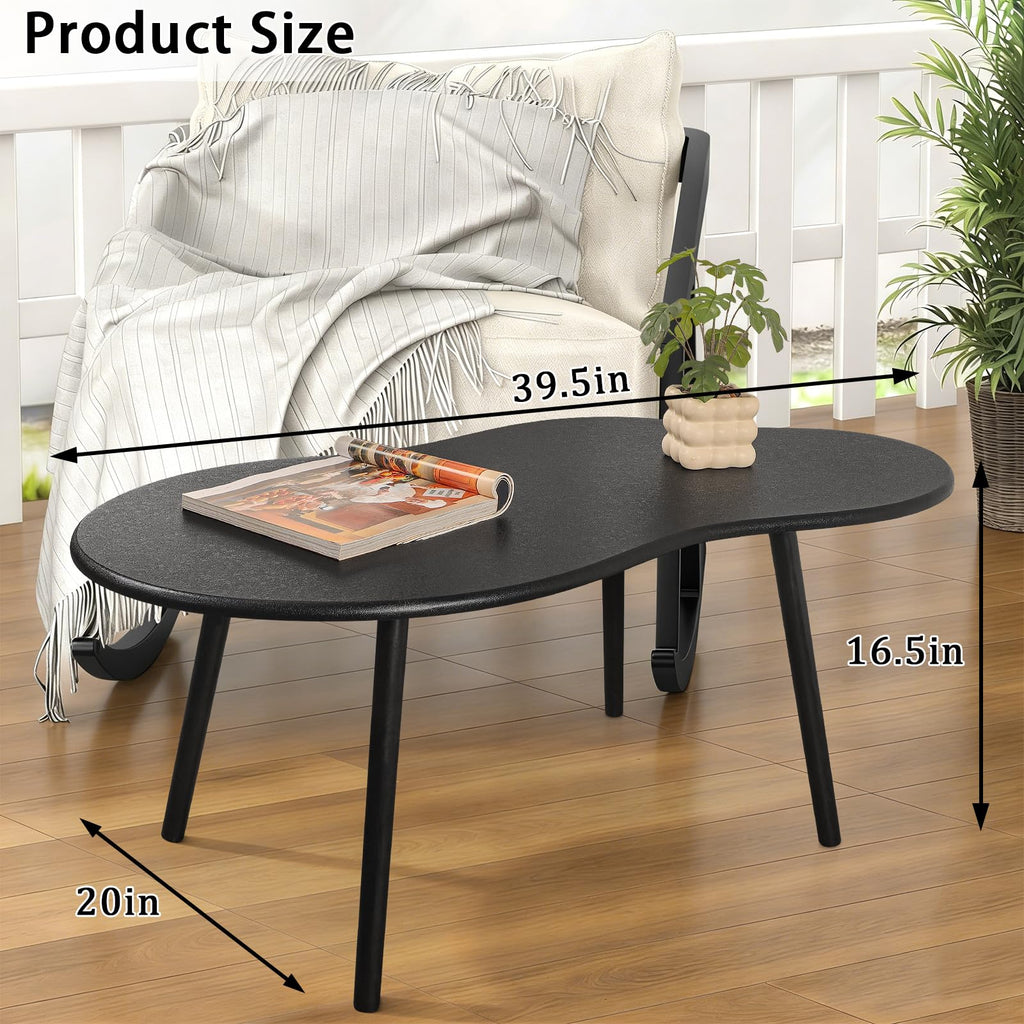 Small Coffee Tables Cloud Coffee Table for Small Spaces Mid-Century Modern Living Room Table Wooden Irregular Low