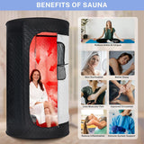 UrMoon Portable Steam Sauna Box for Home, Person Saunas Tent for Spa Therapy,Relaxation,Detoxification,Gym,Pilates,Garage,Hot Tub,with Remote Control,Waterproof,Thermal Insulation,Indoor&Outdoor Black