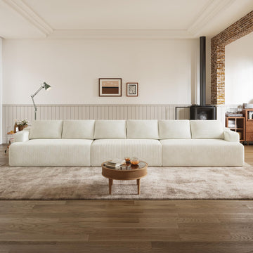 169" Oversized Loveseat Sofa, Corduroy Beige
